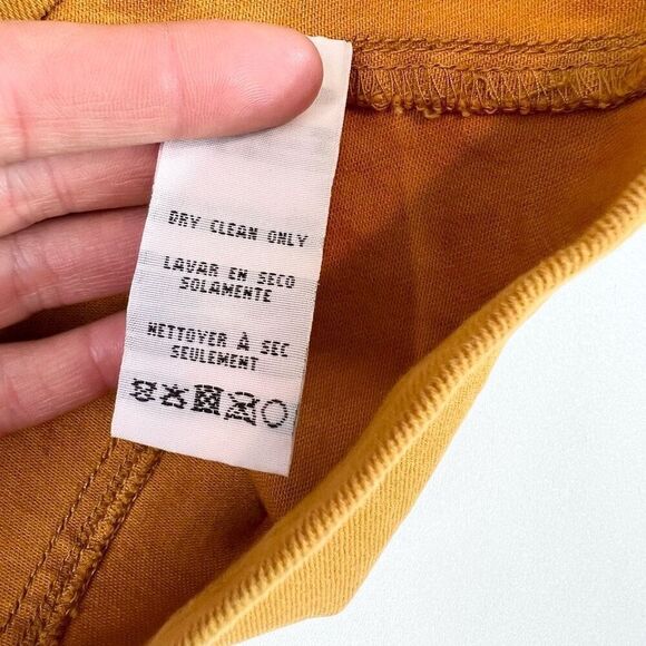 Thread and Supply Dress Womens Large Gold Button Up Front Overall Dress - Picture 4 of 10